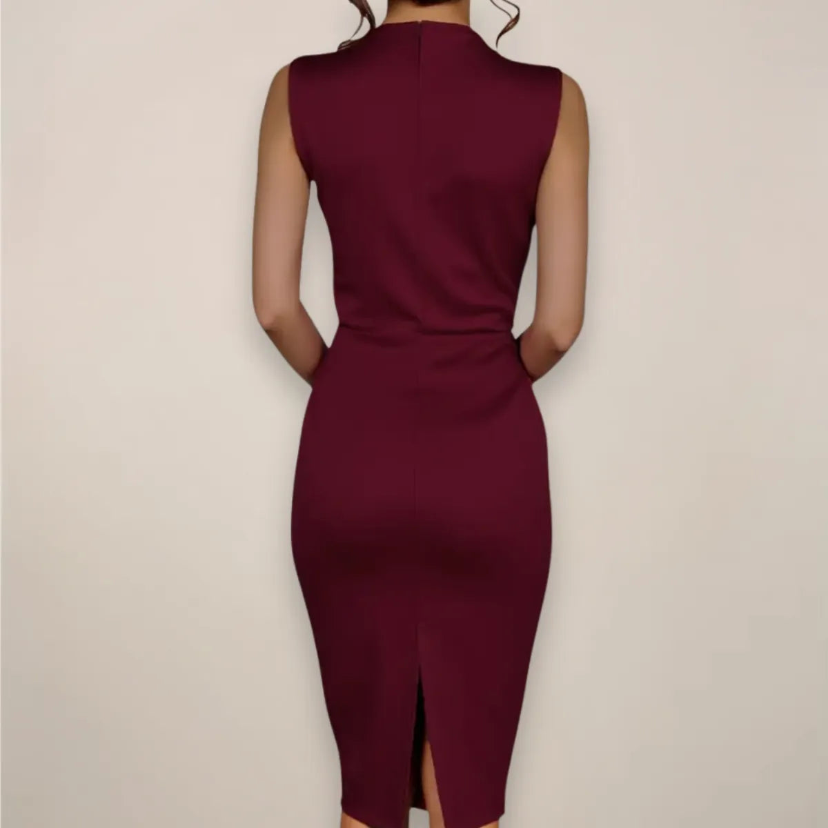 Women's Classic Fitted Sleeveless Midi Dress