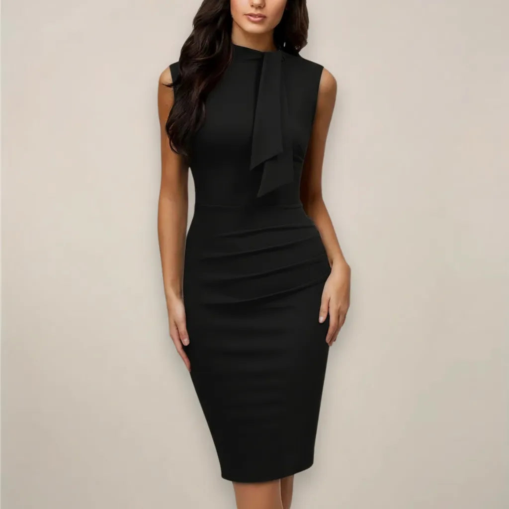 Women's Classic Fitted Sleeveless Midi Dress