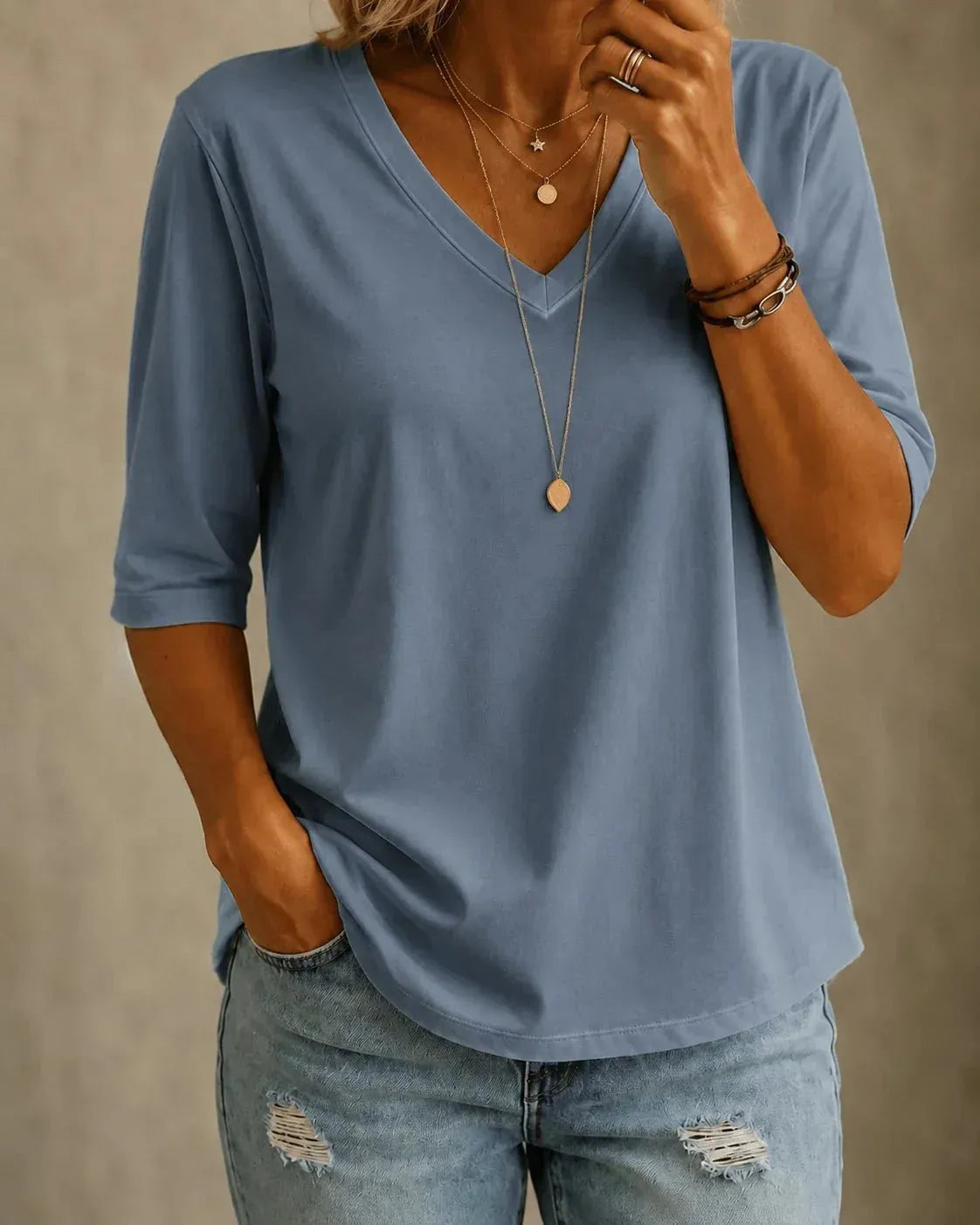 Women's Classic T-Shirt with V-Neckline