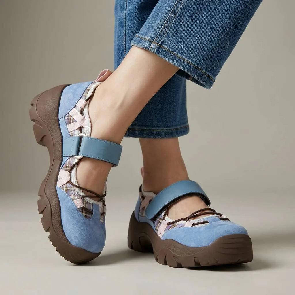Women's Comfortable Slip-On Loafers with Hook-and-Loop Strap