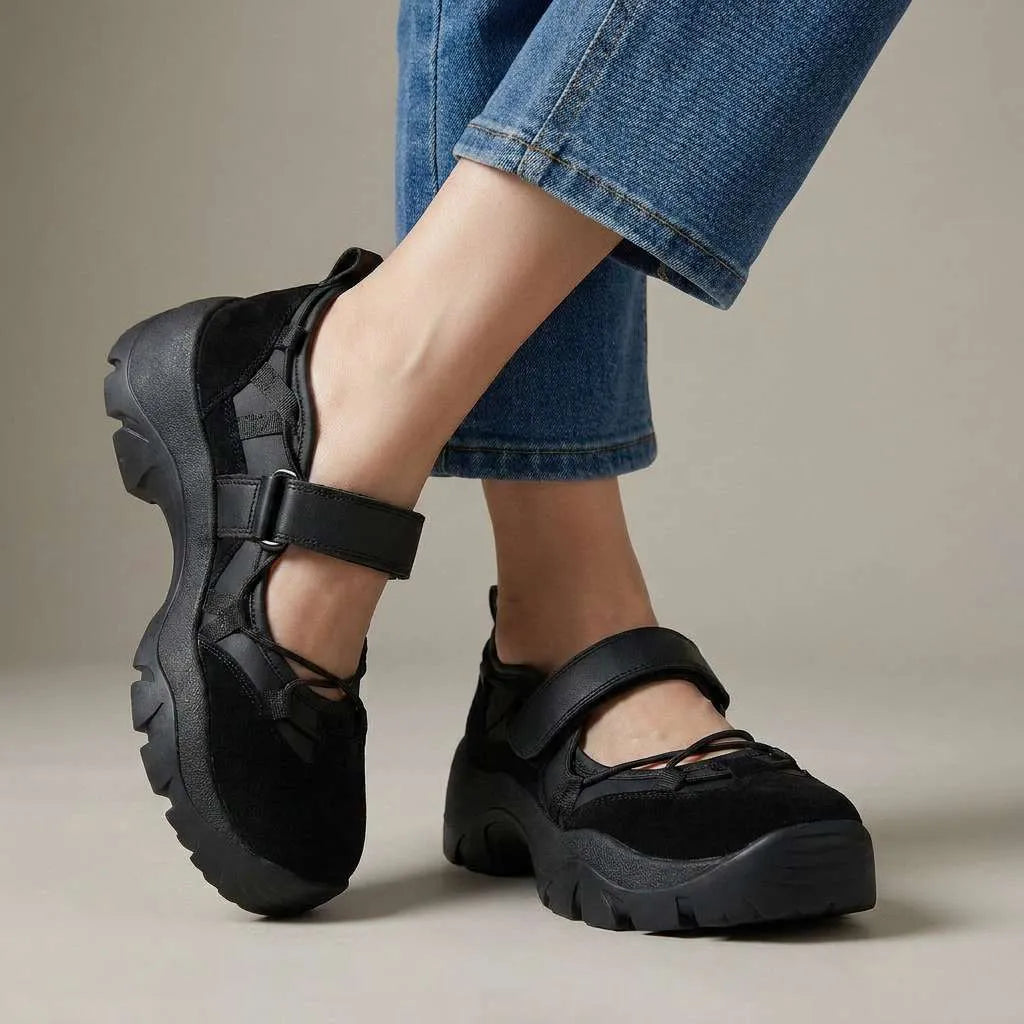 Women's Comfortable Slip-On Loafers with Hook-and-Loop Strap