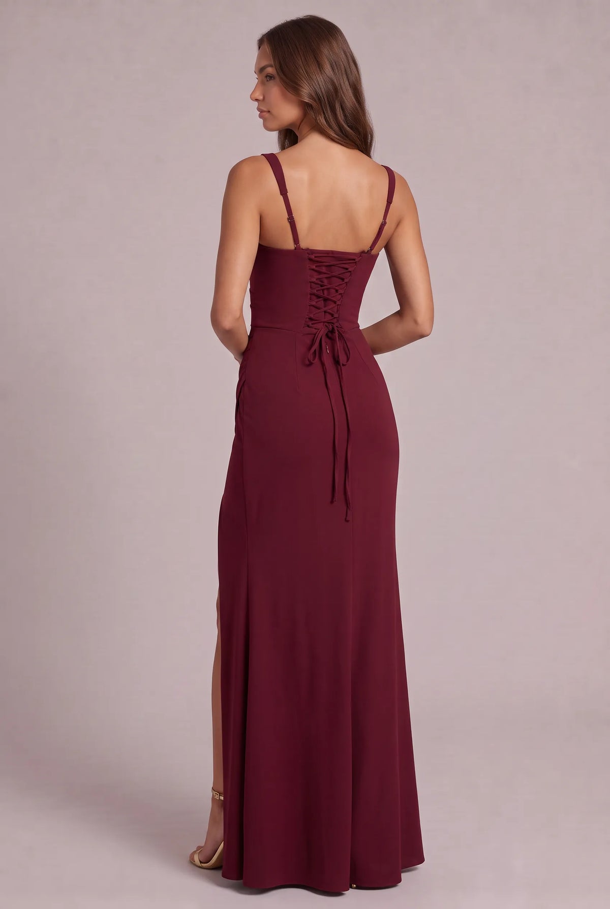 Women's Corset Maxi Dress with Slit