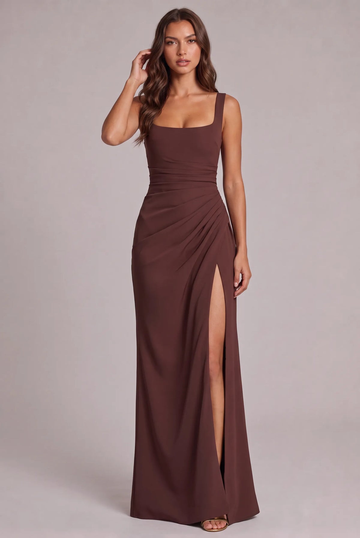Women's Corset Maxi Dress with Slit