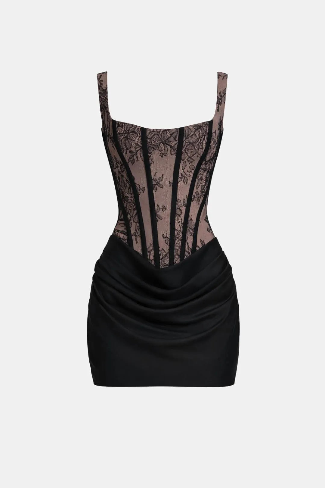 Women's Corset Mini Dress with Lace-Up Back