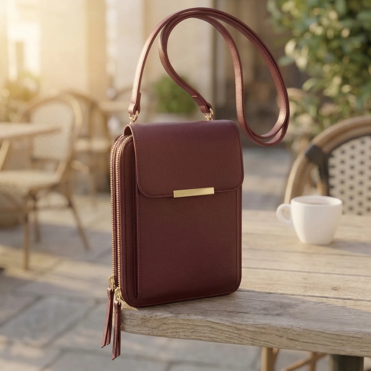 Women's Crossbody Phone Wallet Bag with Touchscreen Window