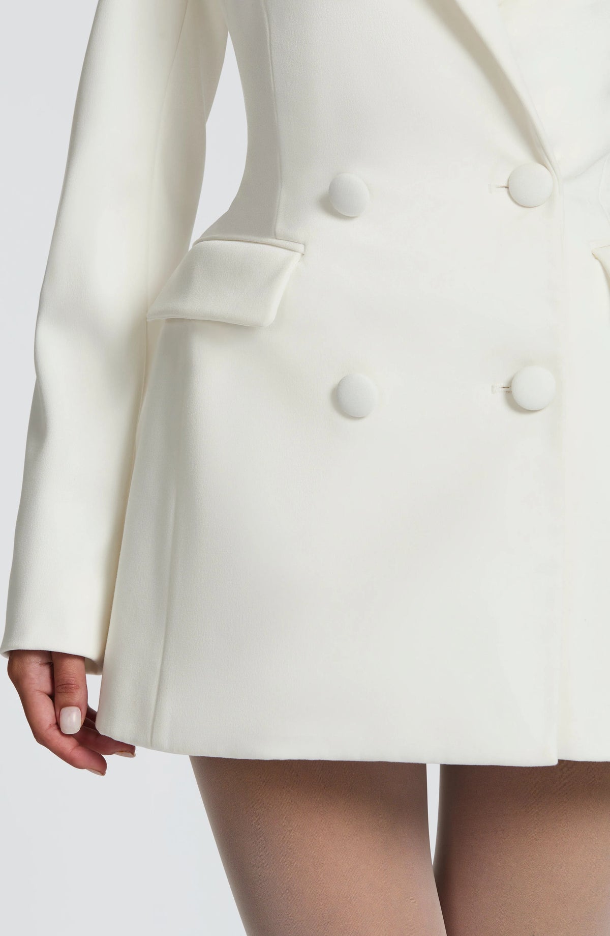 Women's Double-Breasted Mini Blazer Dress with Notch Lapels