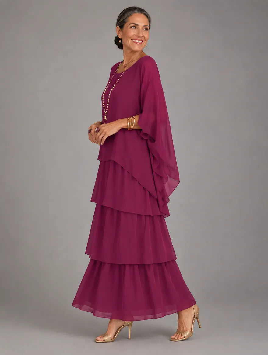 Women's Elegant Flowy Tiered Maxi Dress