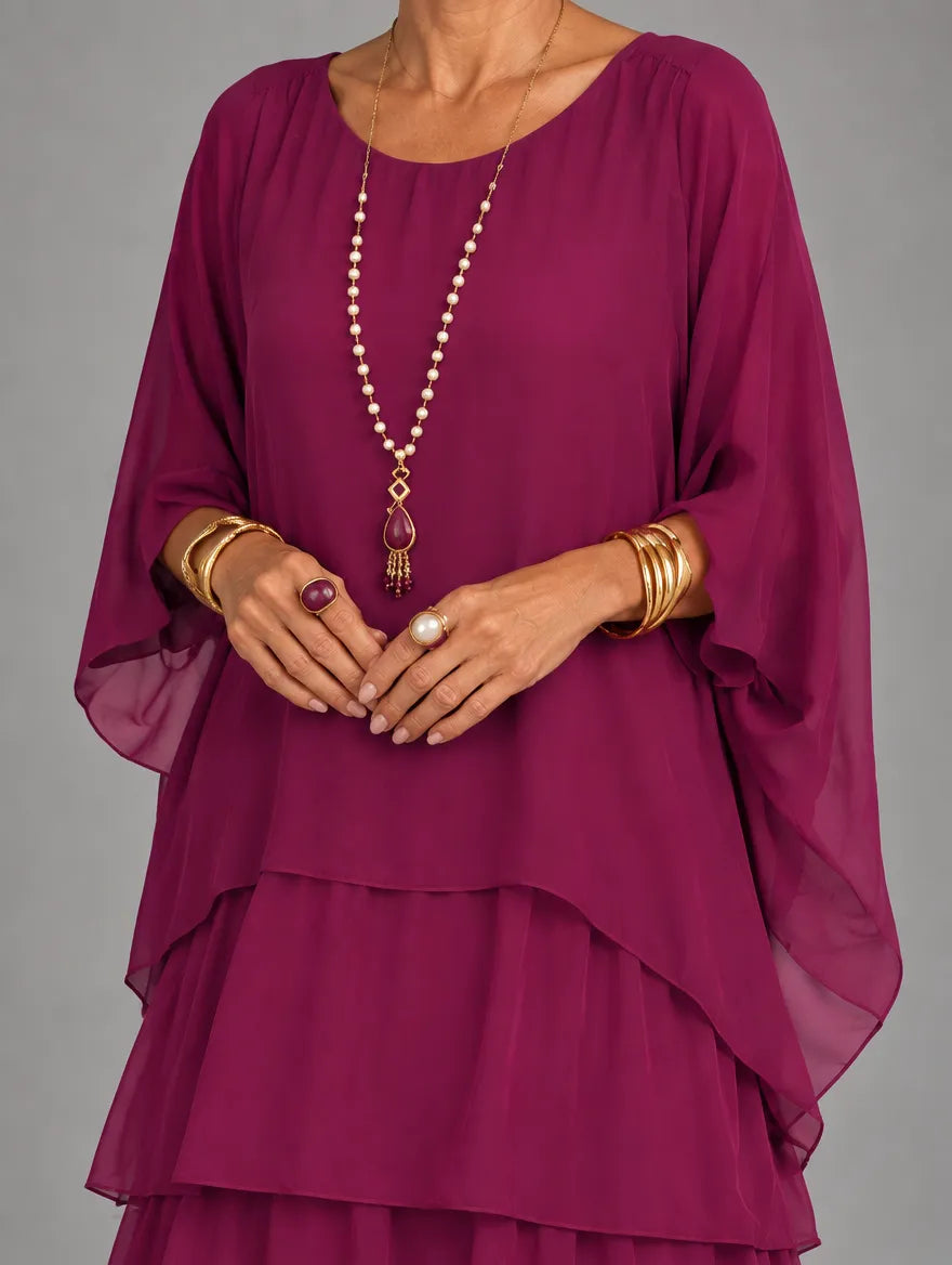 Women's Elegant Flowy Tiered Maxi Dress
