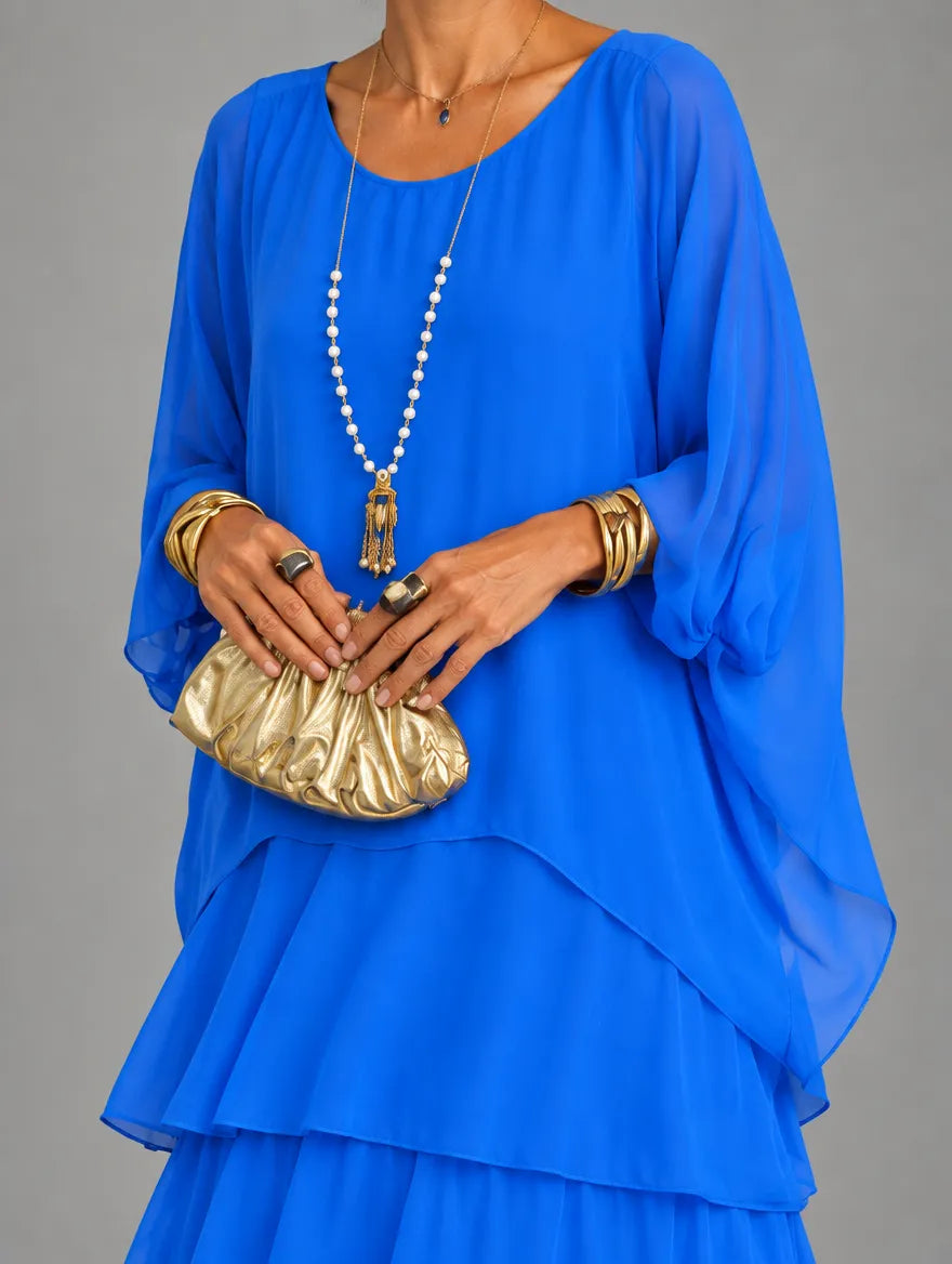 Women's Elegant Flowy Tiered Maxi Dress