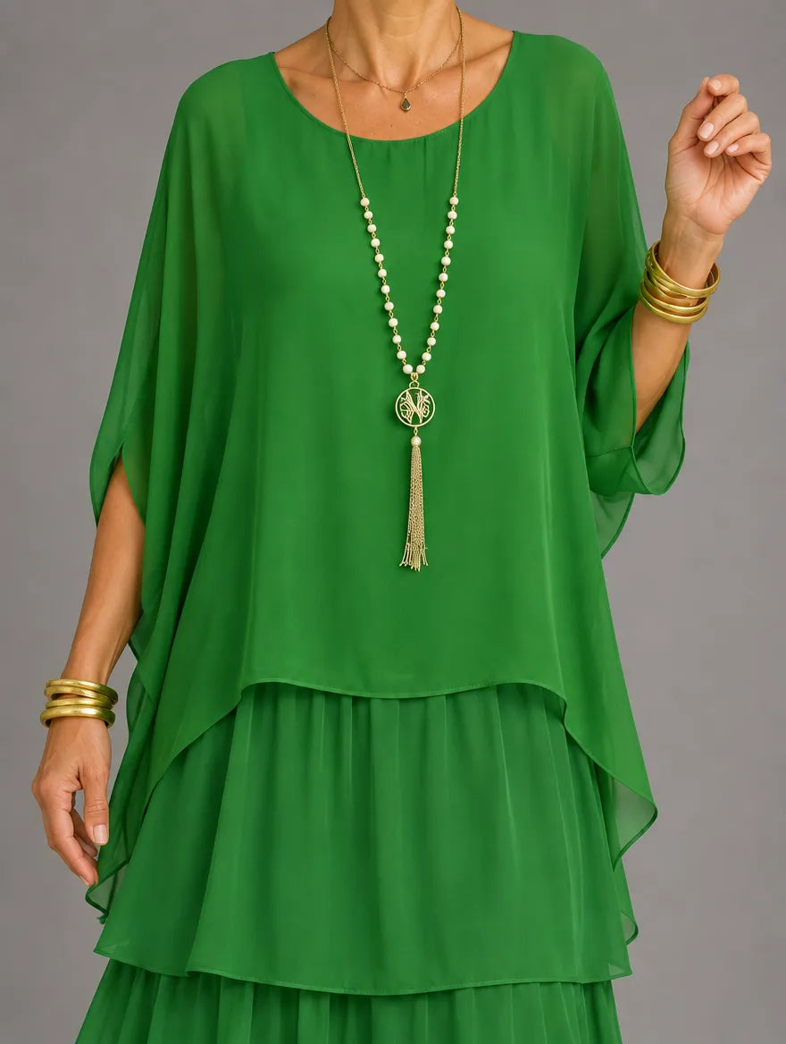 Women's Elegant Flowy Tiered Maxi Dress