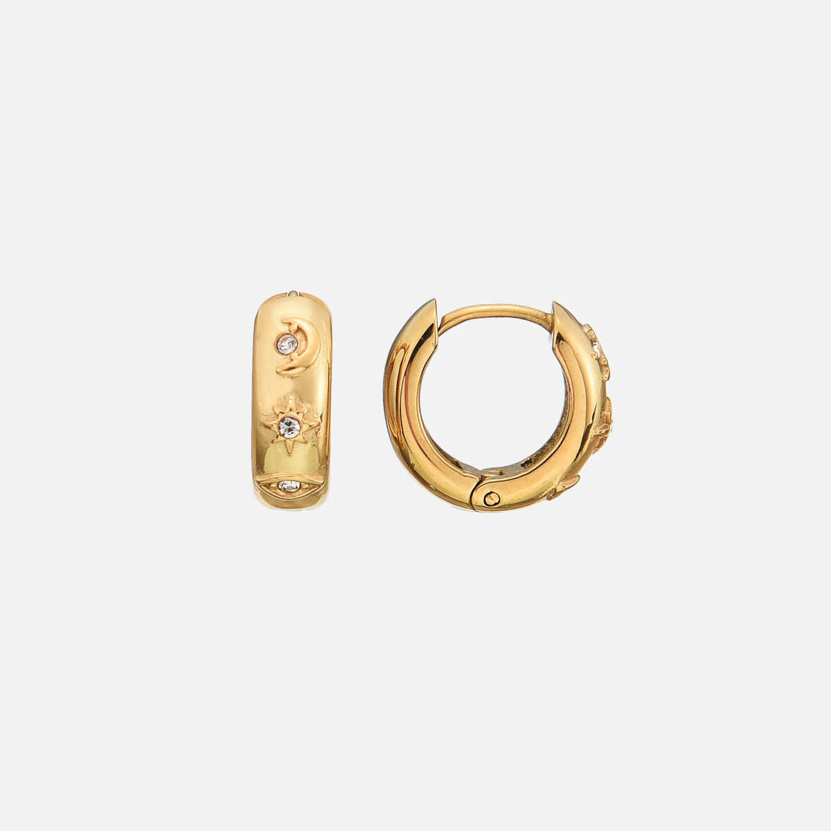 Women's Elegant Gold-Tone Huggie Hoop Earrings