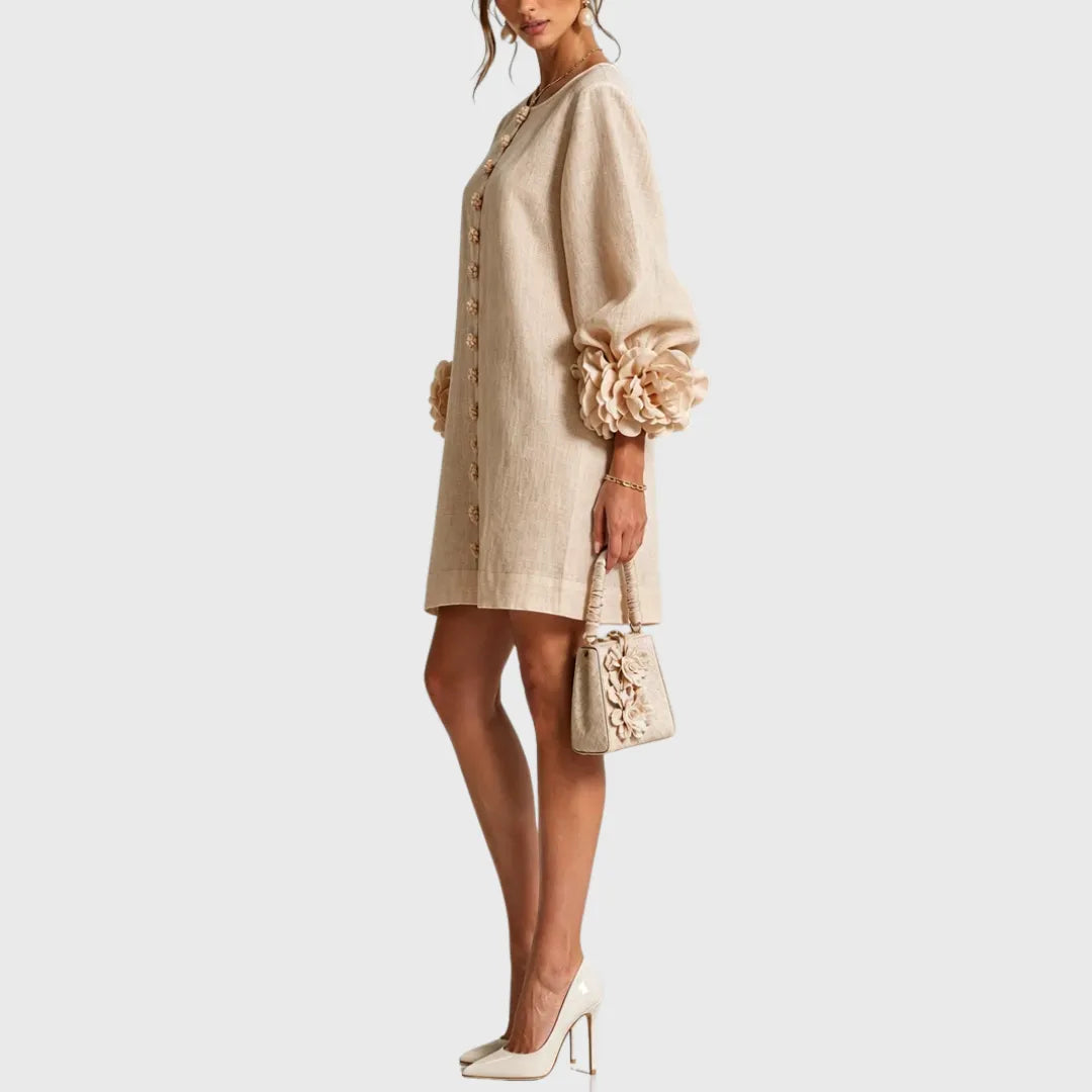Women's Elegant Puff Sleeve Mini Dress