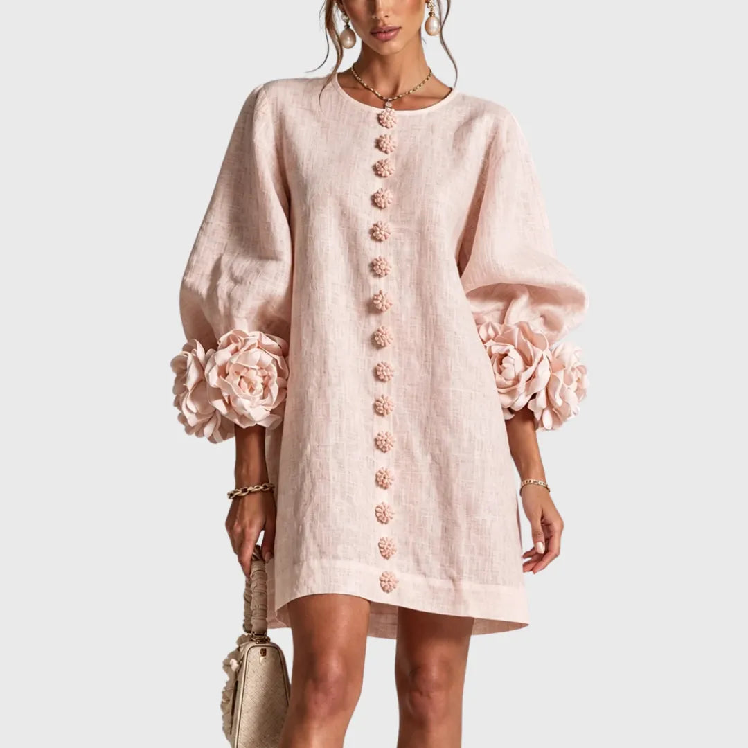 Women's Elegant Puff Sleeve Mini Dress