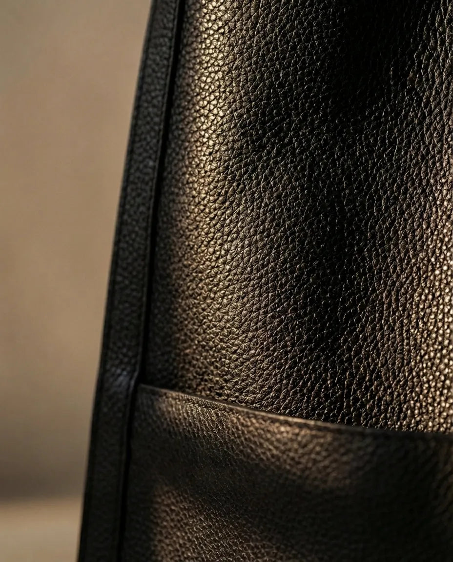 Women's Full-Grain Leather Tote Bag with Shoulder Straps