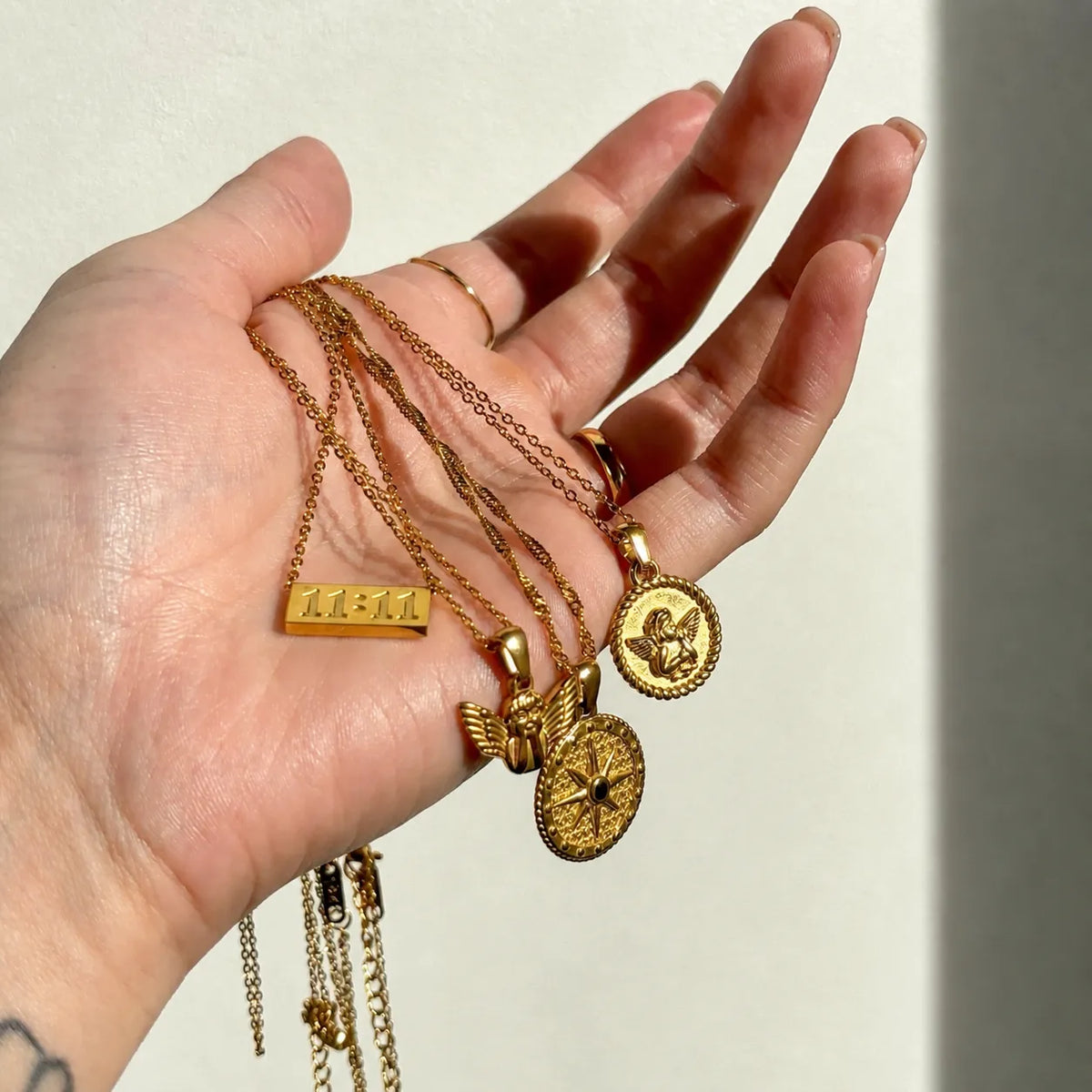 Women's Gold Angel Pendant Necklace for Everyday Elegance