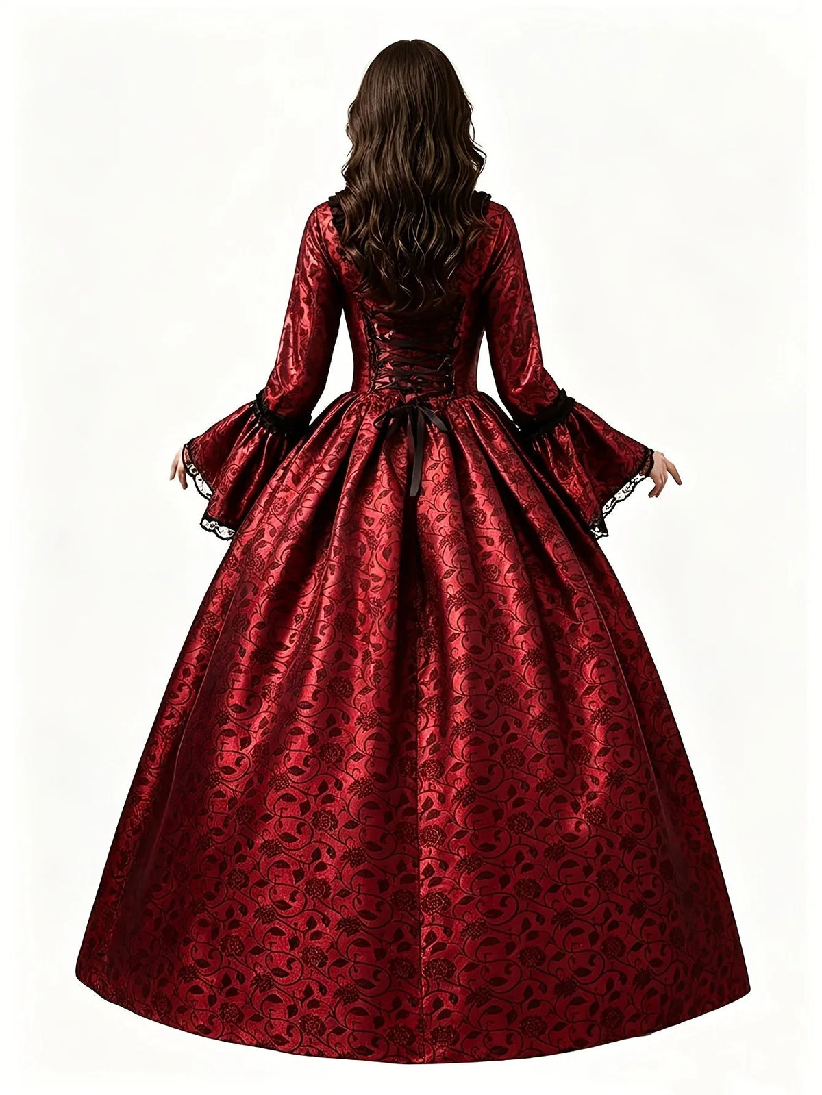 Women's Gothic Vampire Costume Dress with Flared Sleeves