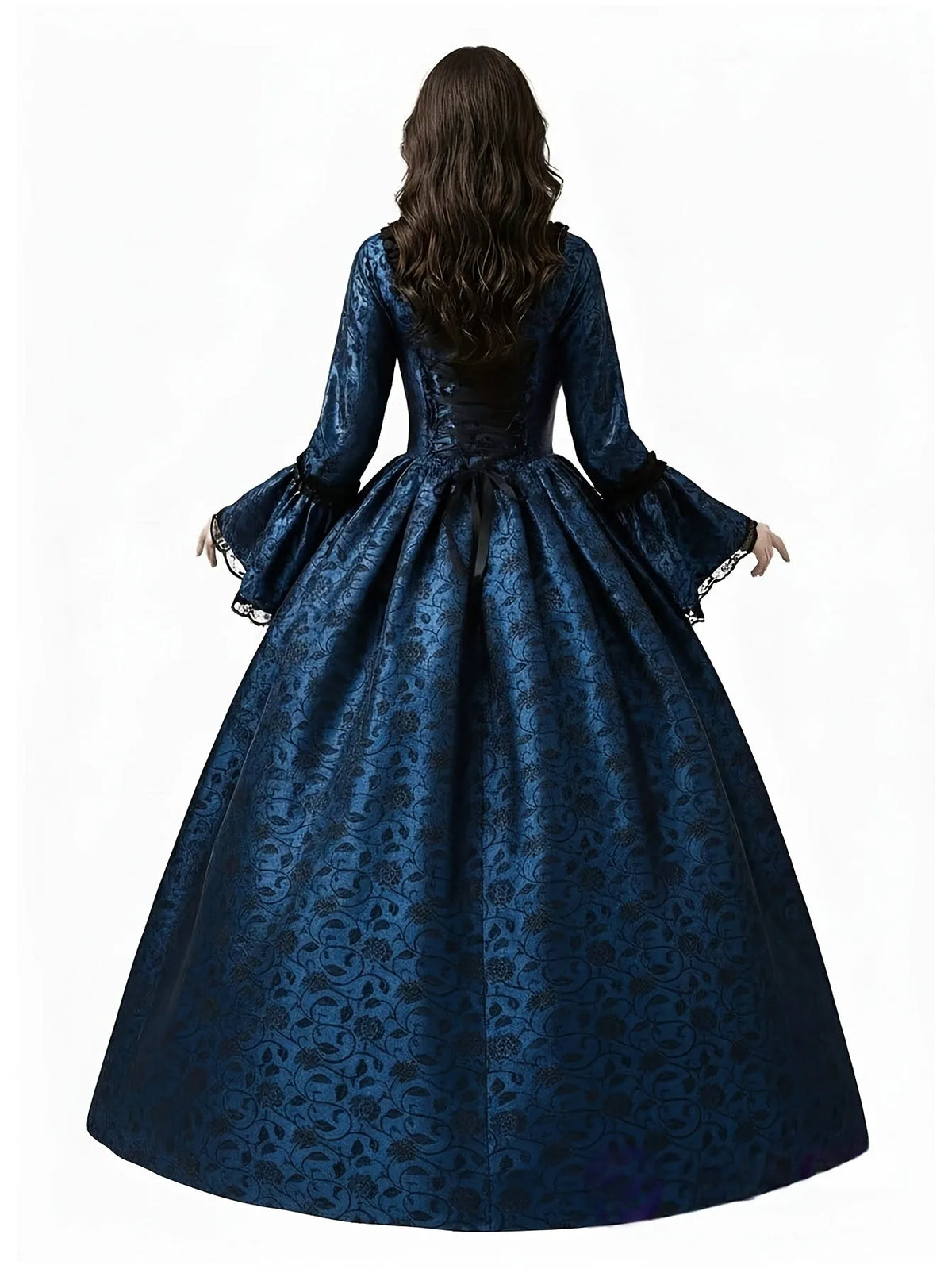 Women's Gothic Vampire Costume Dress with Flared Sleeves