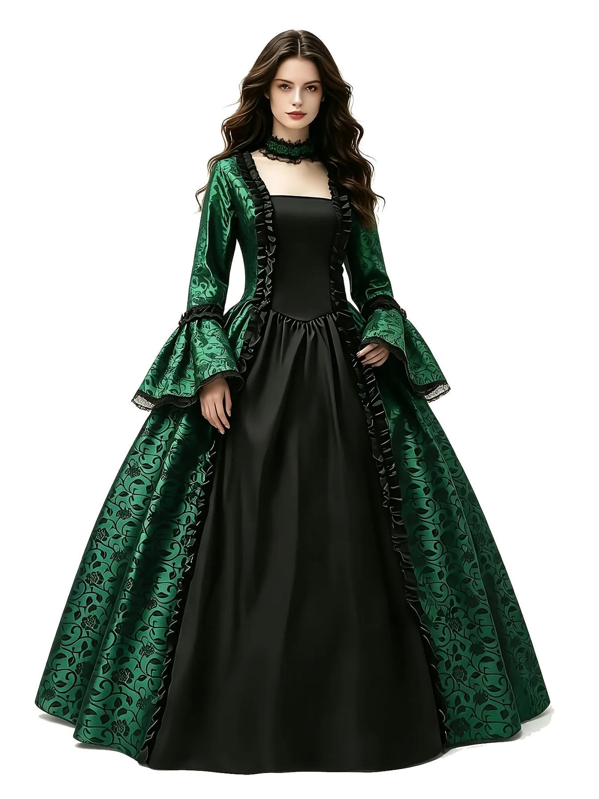 Women's Gothic Vampire Costume Dress with Flared Sleeves