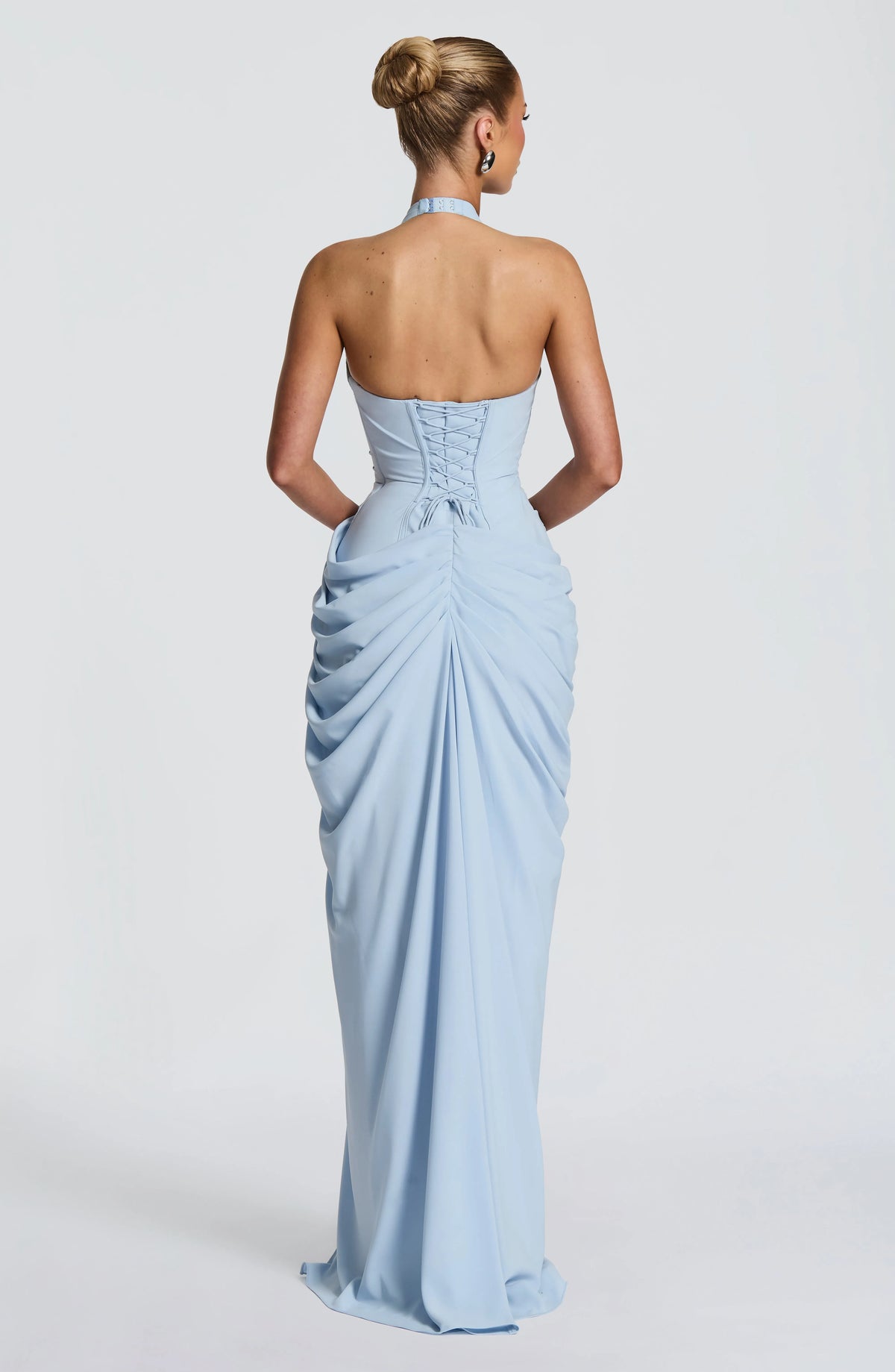 Women's Halter Neck Chiffon Maxi Dress with Slit
