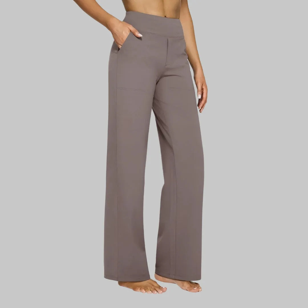 Women's High-Waist Stretch Straight-Leg Pants