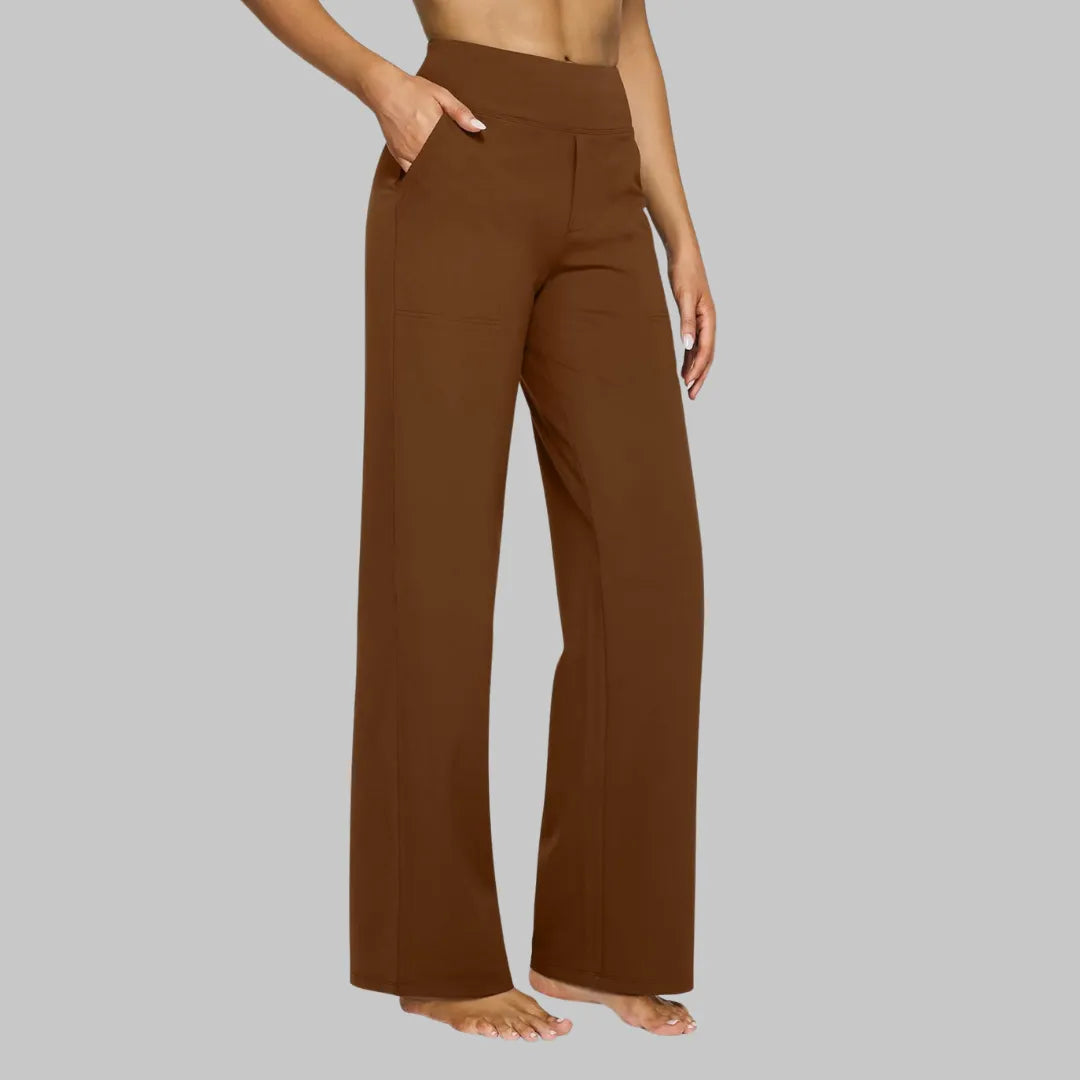 Women's High-Waist Stretch Straight-Leg Pants