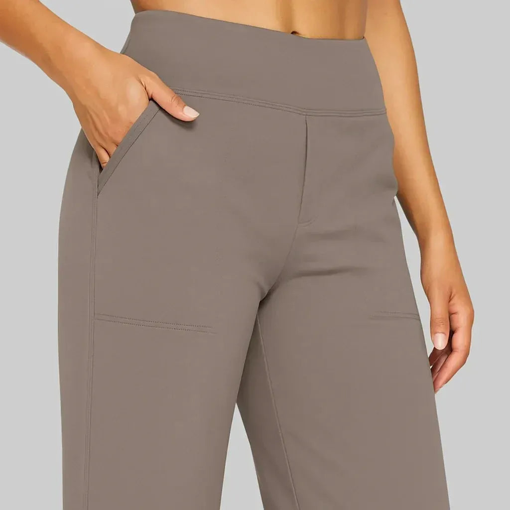 Women's High-Waist Stretch Straight-Leg Pants