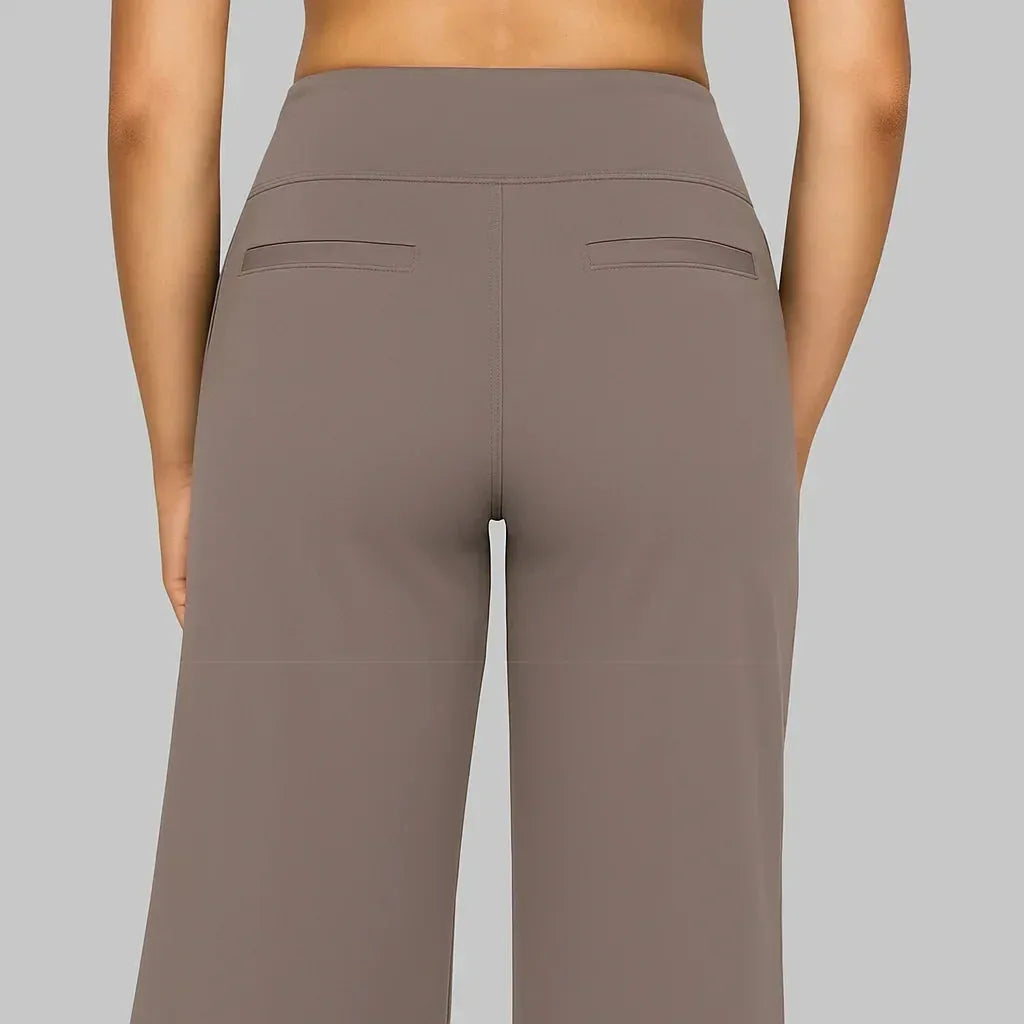 Women's High-Waist Stretch Straight-Leg Pants