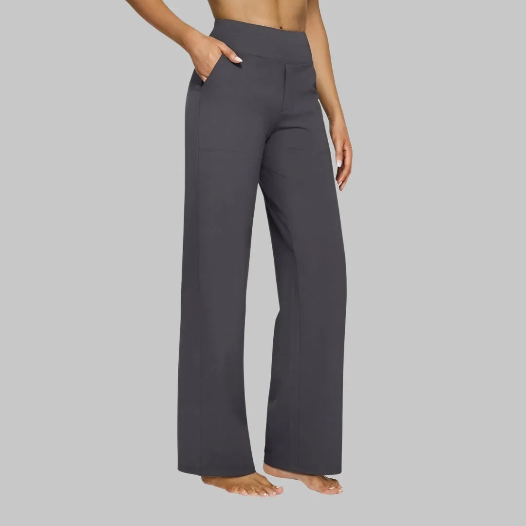 Women's High-Waist Stretch Straight-Leg Pants