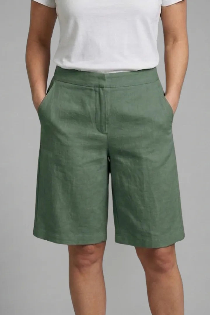 Women's High-Waisted Tailored Shorts with Relaxed Fit