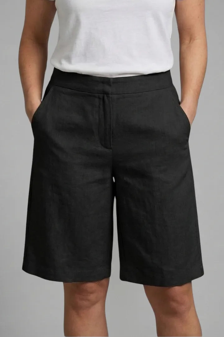 Women's High-Waisted Tailored Shorts with Relaxed Fit