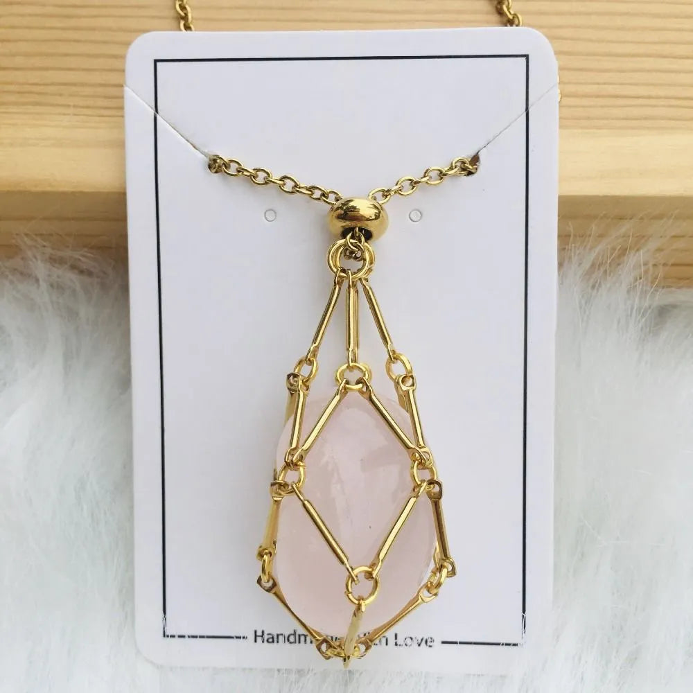 Women's Interchangeable Crystal Stone Pendant Necklace