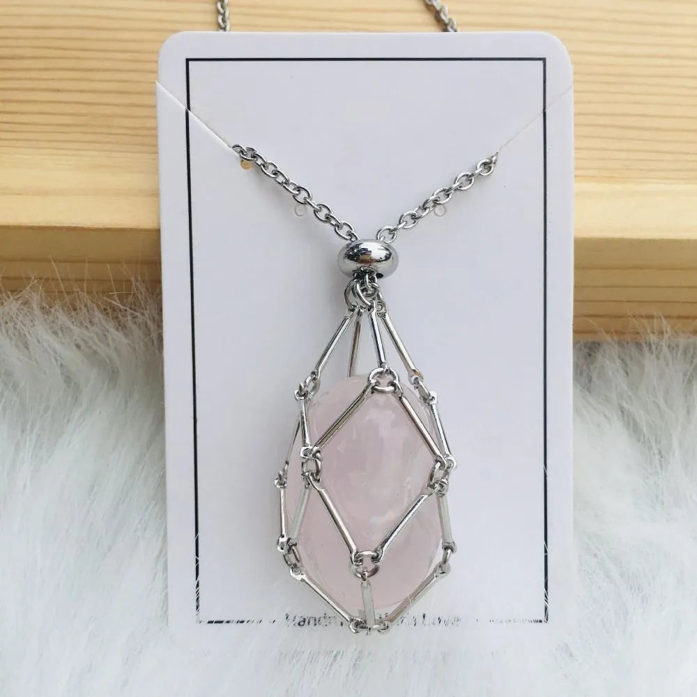 Women's Interchangeable Crystal Stone Pendant Necklace