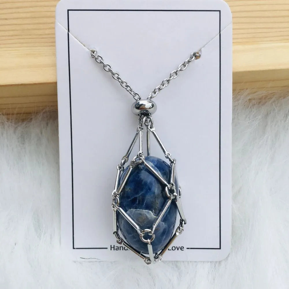 Women's Interchangeable Crystal Stone Pendant Necklace