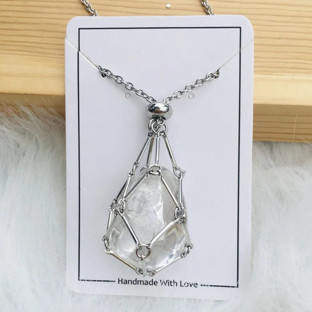 Women's Interchangeable Crystal Stone Pendant Necklace