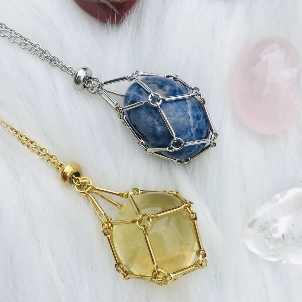 Women's Interchangeable Crystal Stone Pendant Necklace