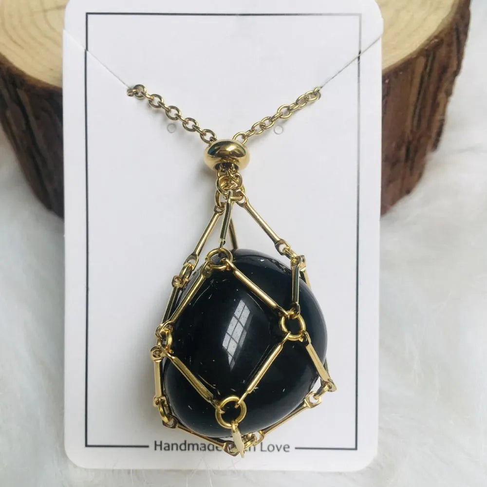 Women's Interchangeable Crystal Stone Pendant Necklace