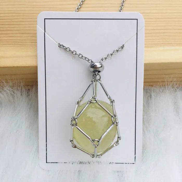 Women's Interchangeable Crystal Stone Pendant Necklace