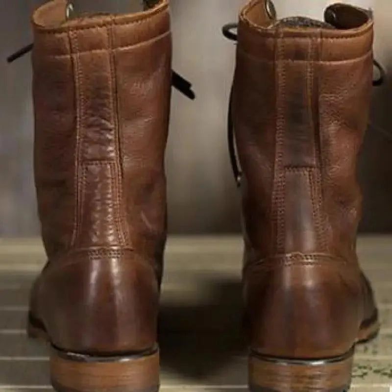 Women's Leather Lace-Up Boots with Arch Support