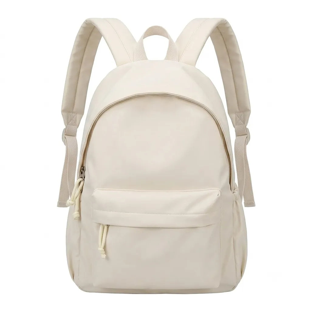 Women's Lightweight Nylon Pastel School Backpack with Pockets