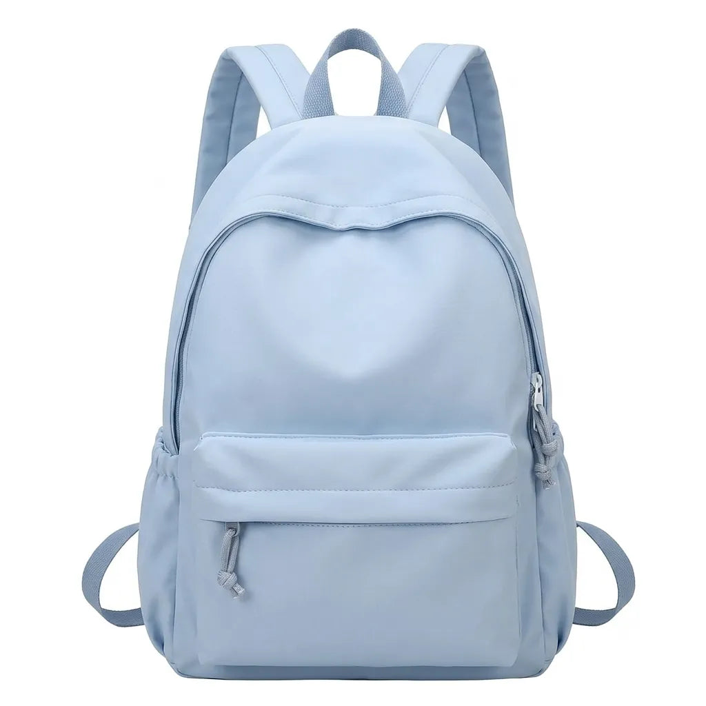 Women's Lightweight Nylon Pastel School Backpack with Pockets