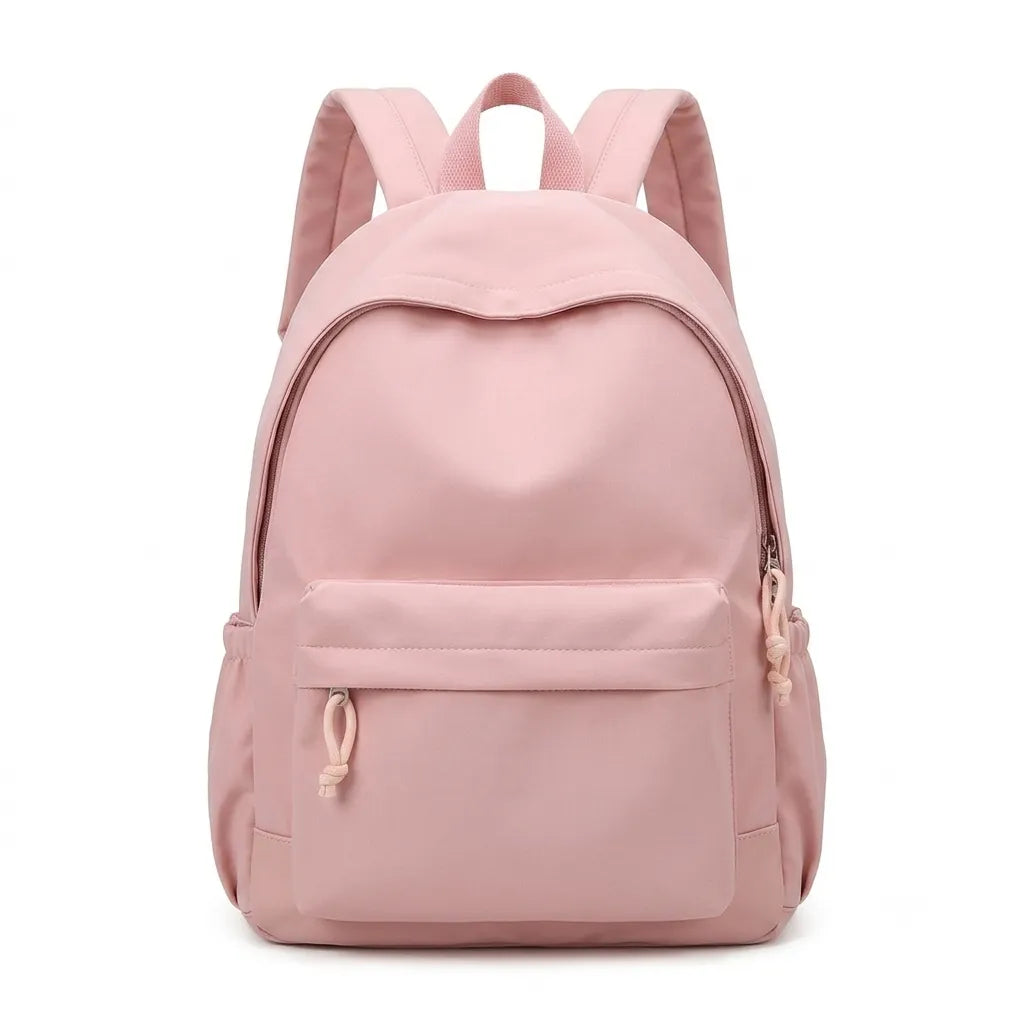 Women's Lightweight Nylon Pastel School Backpack with Pockets