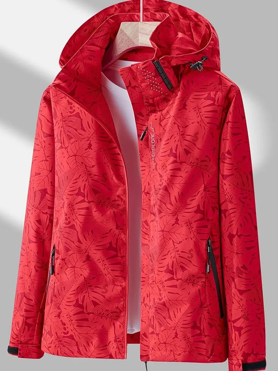 Women's Lightweight Waterproof Hooded Jacket with Windproof Finish