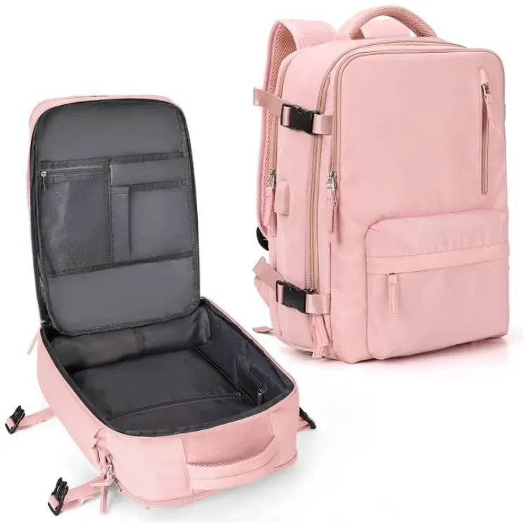 Women's Multifunctional 35L Travel Backpack with USB Port