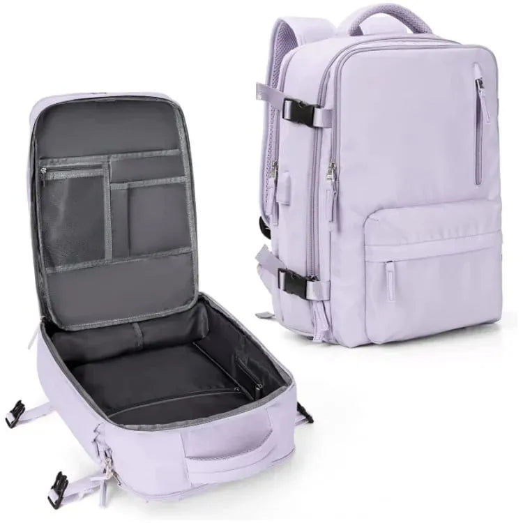 Women's Multifunctional 35L Travel Backpack with USB Port
