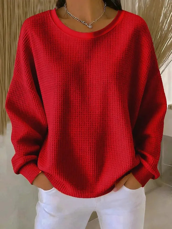 Women's Oversized Fleece Pullover with Textured Finish