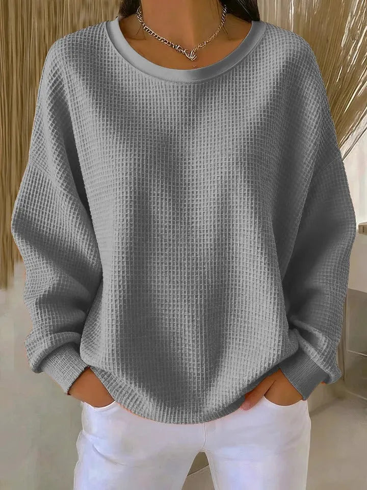 Women's Oversized Fleece Pullover with Textured Finish