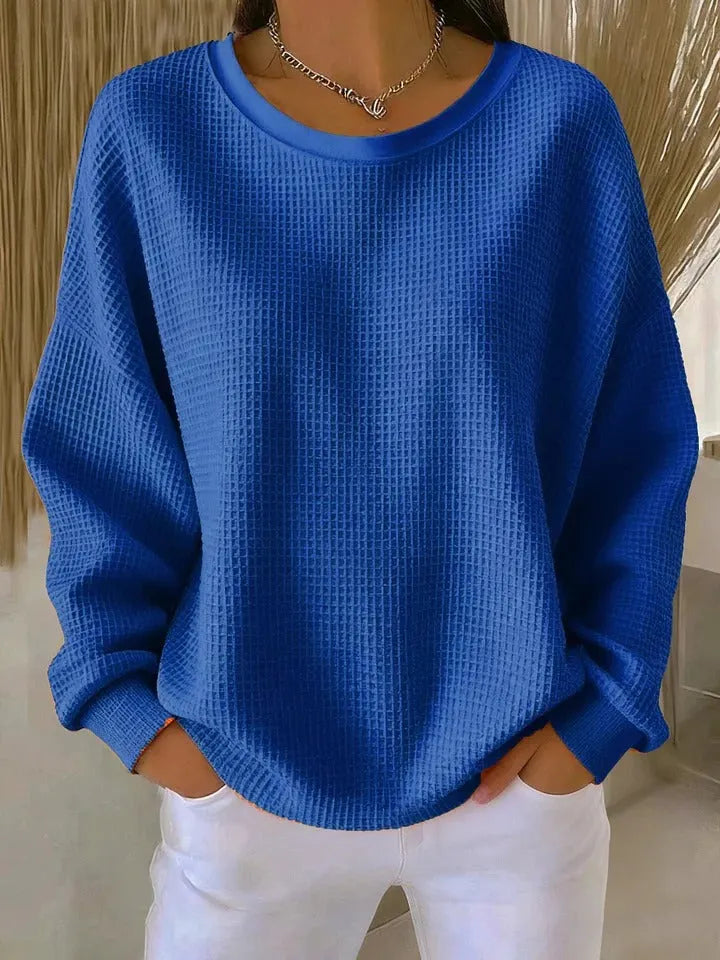 Women's Oversized Fleece Pullover with Textured Finish