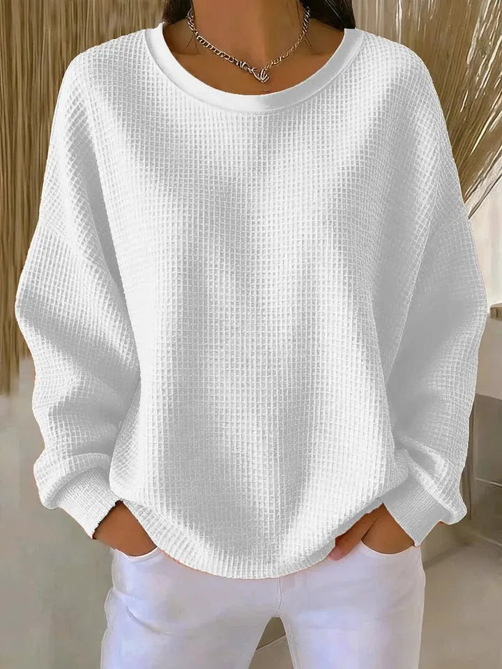 Women's Oversized Fleece Pullover with Textured Finish