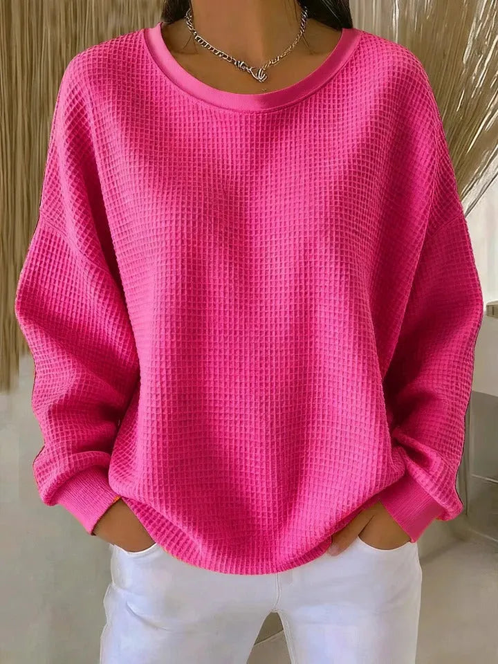 Women's Oversized Fleece Pullover with Textured Finish