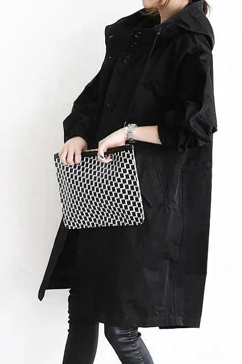 Women's Oversized Waterproof Hooded Trench Coat
